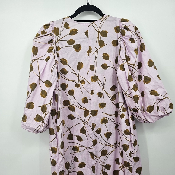 A New‎ Day Target Purple Floral Tulip Sleeve Midi Dress Size XS Cottagecore - Picture 5 of 6